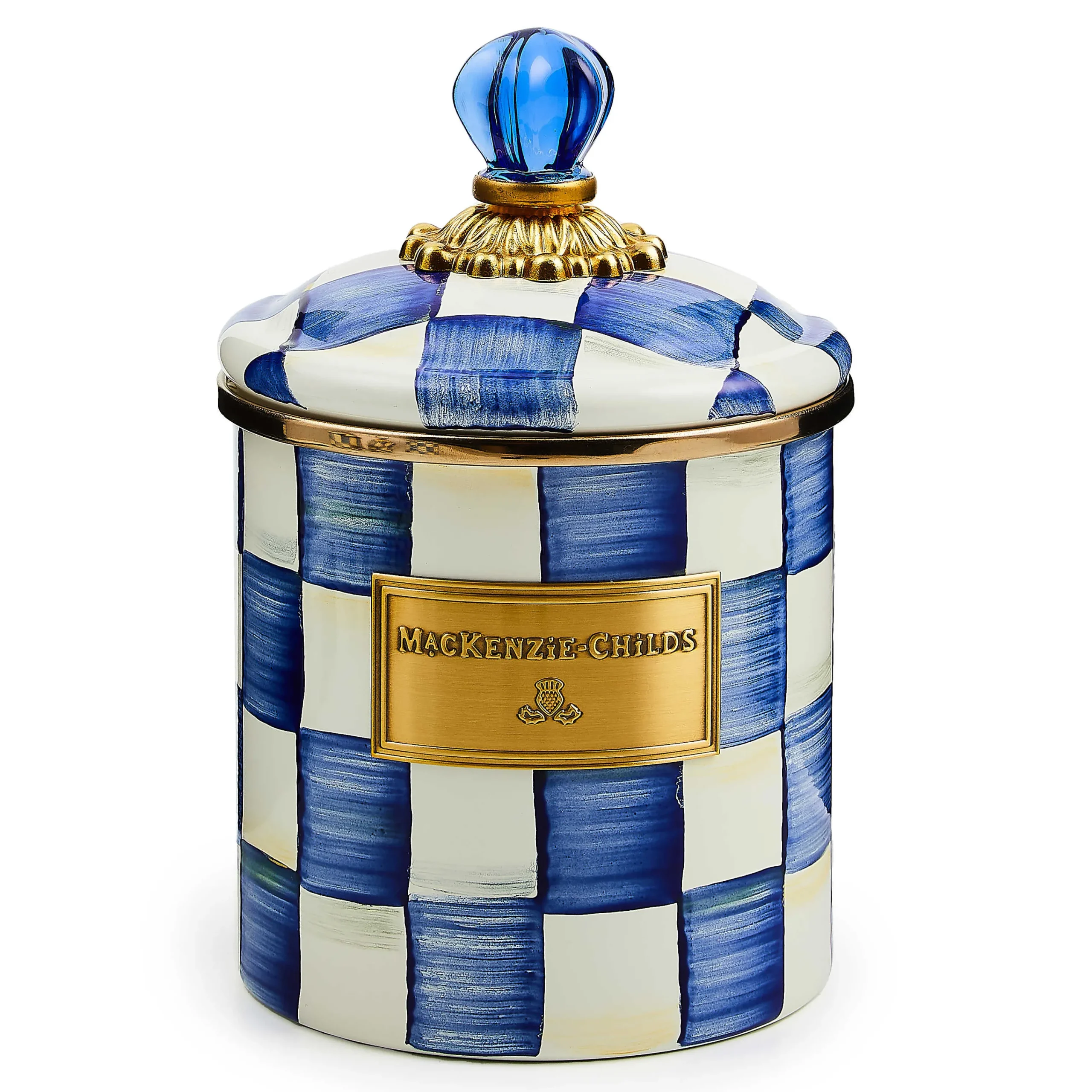 MacKenzie-Childs Royal Check Small Canister| Room Accents|Kitchen Storage & Organization