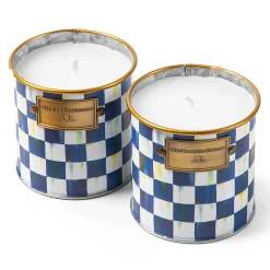MacKenzie-Childs Royal Check Small Citronella Candles, Set of 2| Spring|Candles & Fragrances