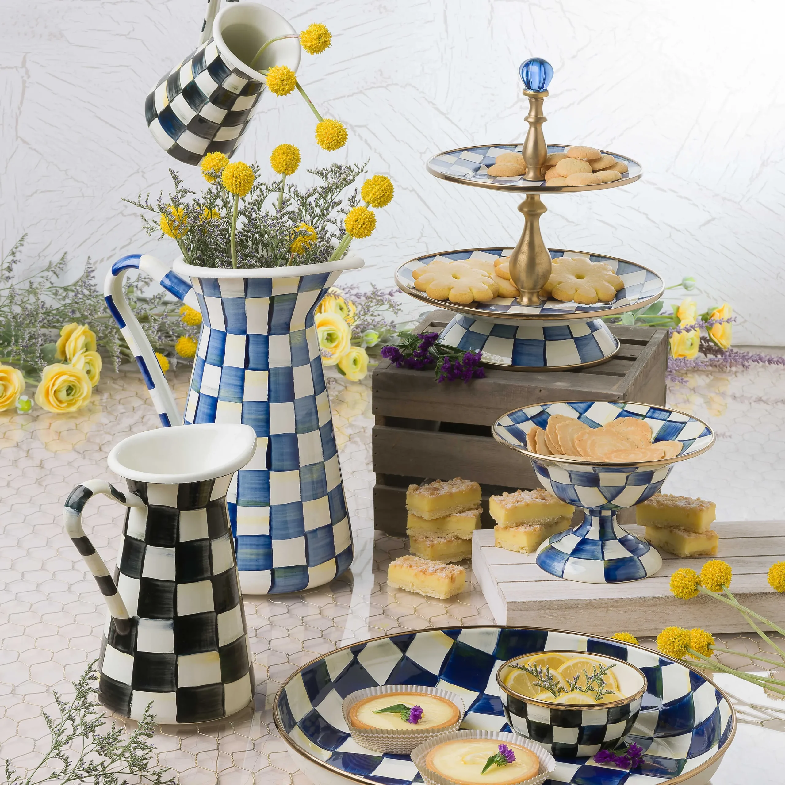 MacKenzie-Childs Royal Check Small Compote| Serveware