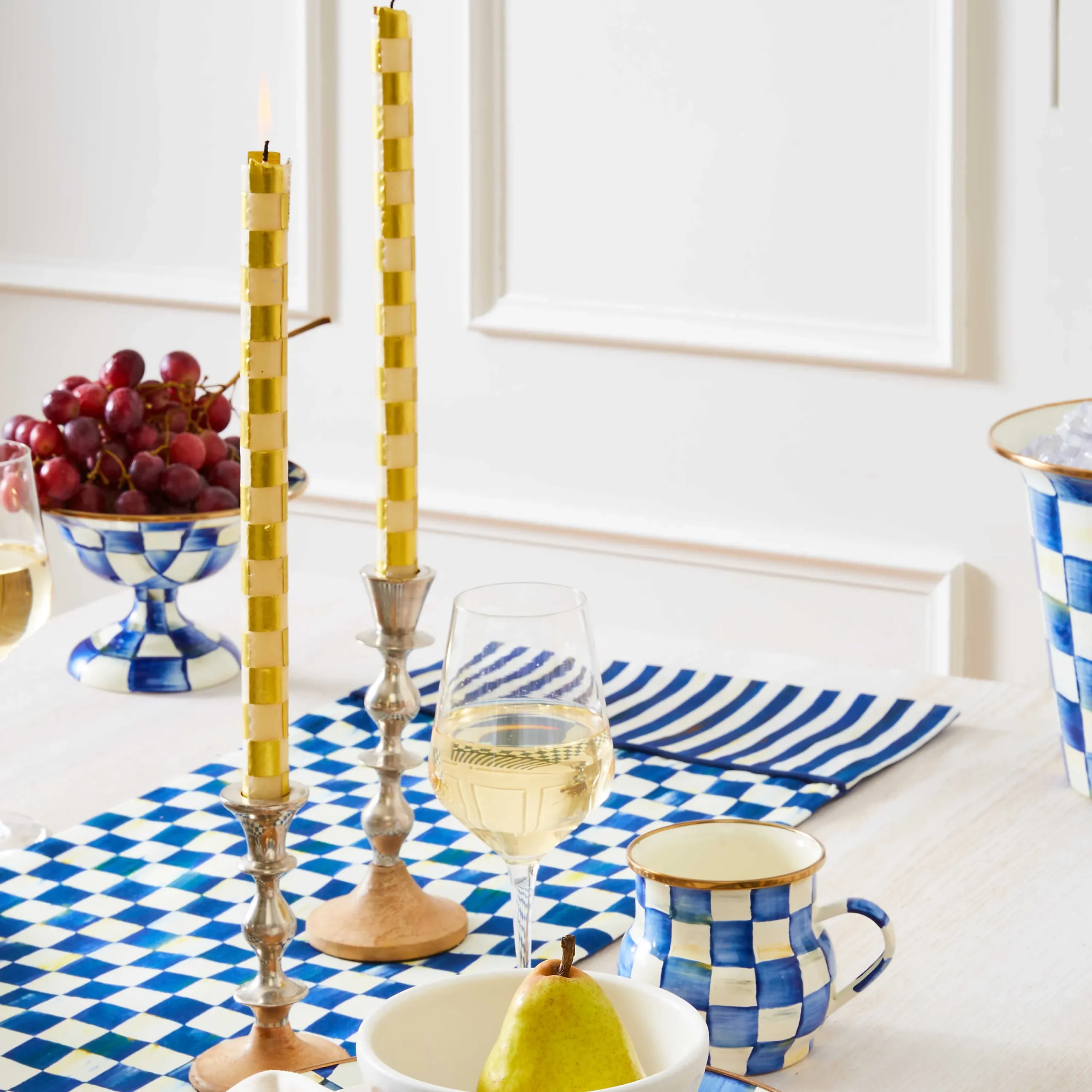 MacKenzie-Childs Royal Check Small Compote| Serveware