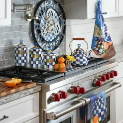 MacKenzie-Childs Royal Check Small Farmhouse Wall Clock| Room Accents