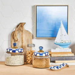 MacKenzie-Childs Royal Check Small Kitchen Canister| Room Accents|Kitchen Storage & Organization