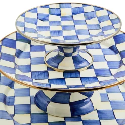 MacKenzie-Childs Royal Check Small Pedestal Platter| Serveware