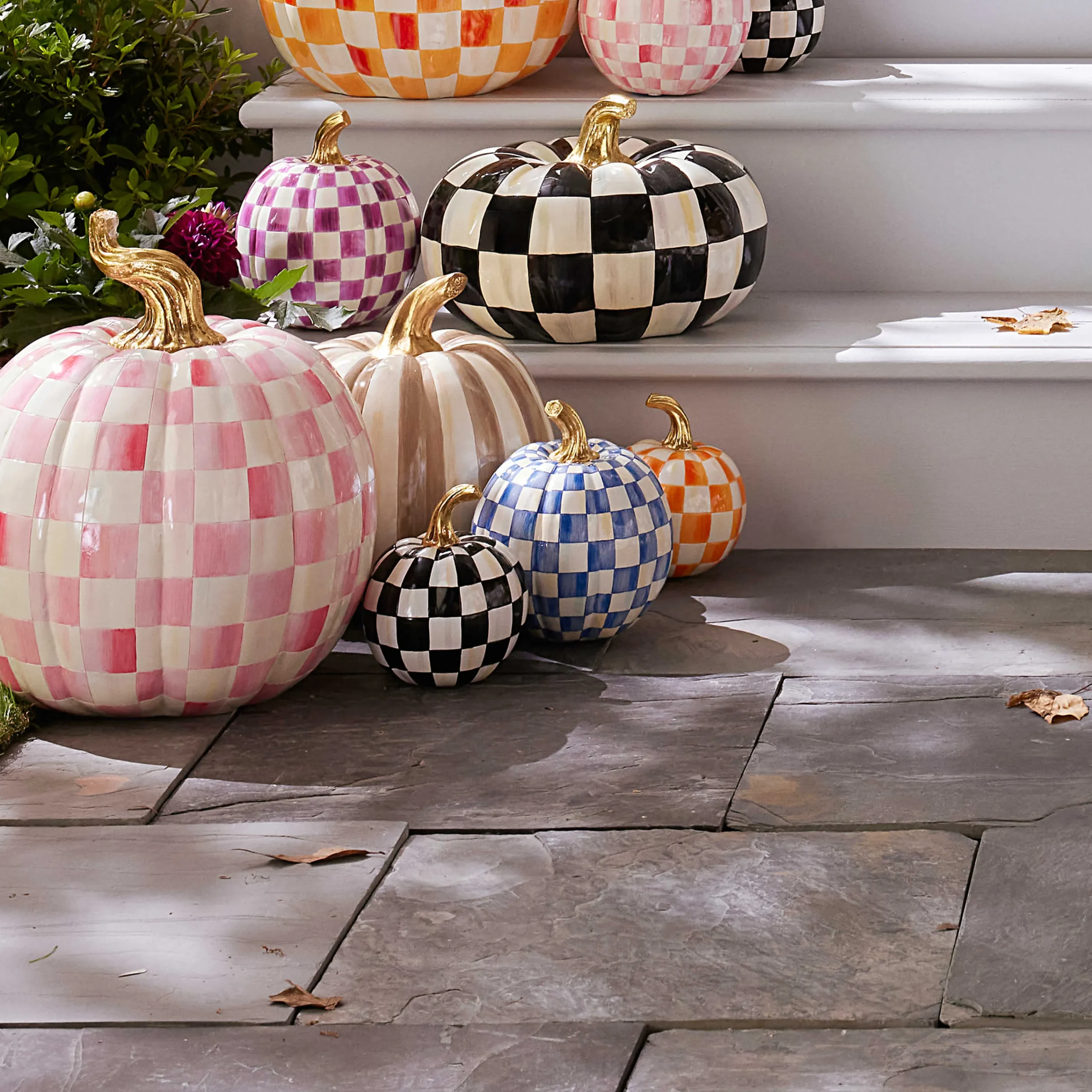 MacKenzie-Childs Royal Check Small Pumpkin| Pumpkins|The Fall Shop