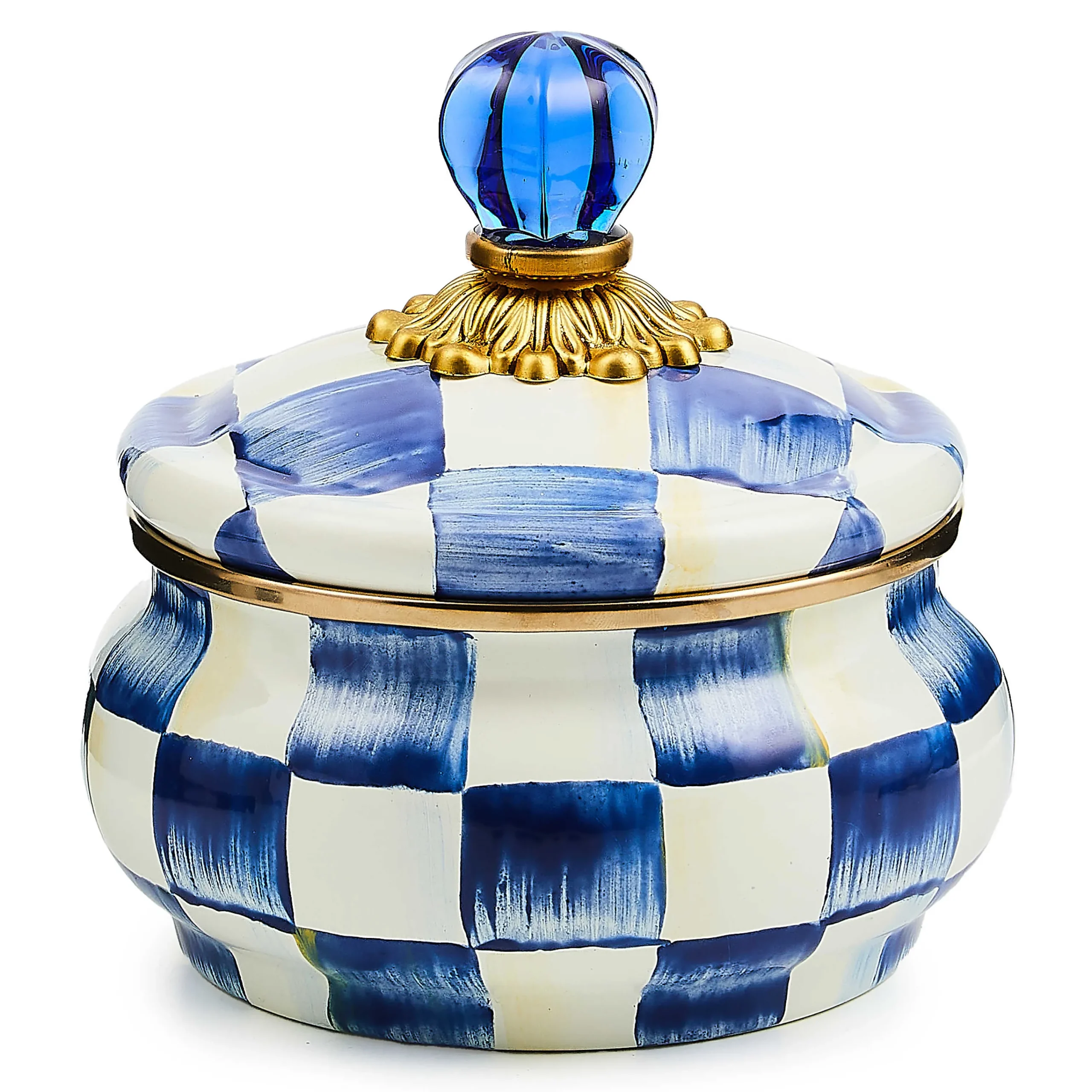 MacKenzie-Childs Royal Check Squashed Pot| Bath & Bath Accessories|Room Accents