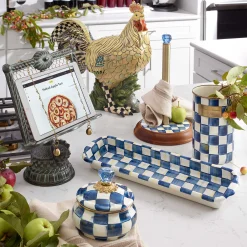 MacKenzie-Childs Royal Check Squashed Pot| Bath & Bath Accessories|Room Accents