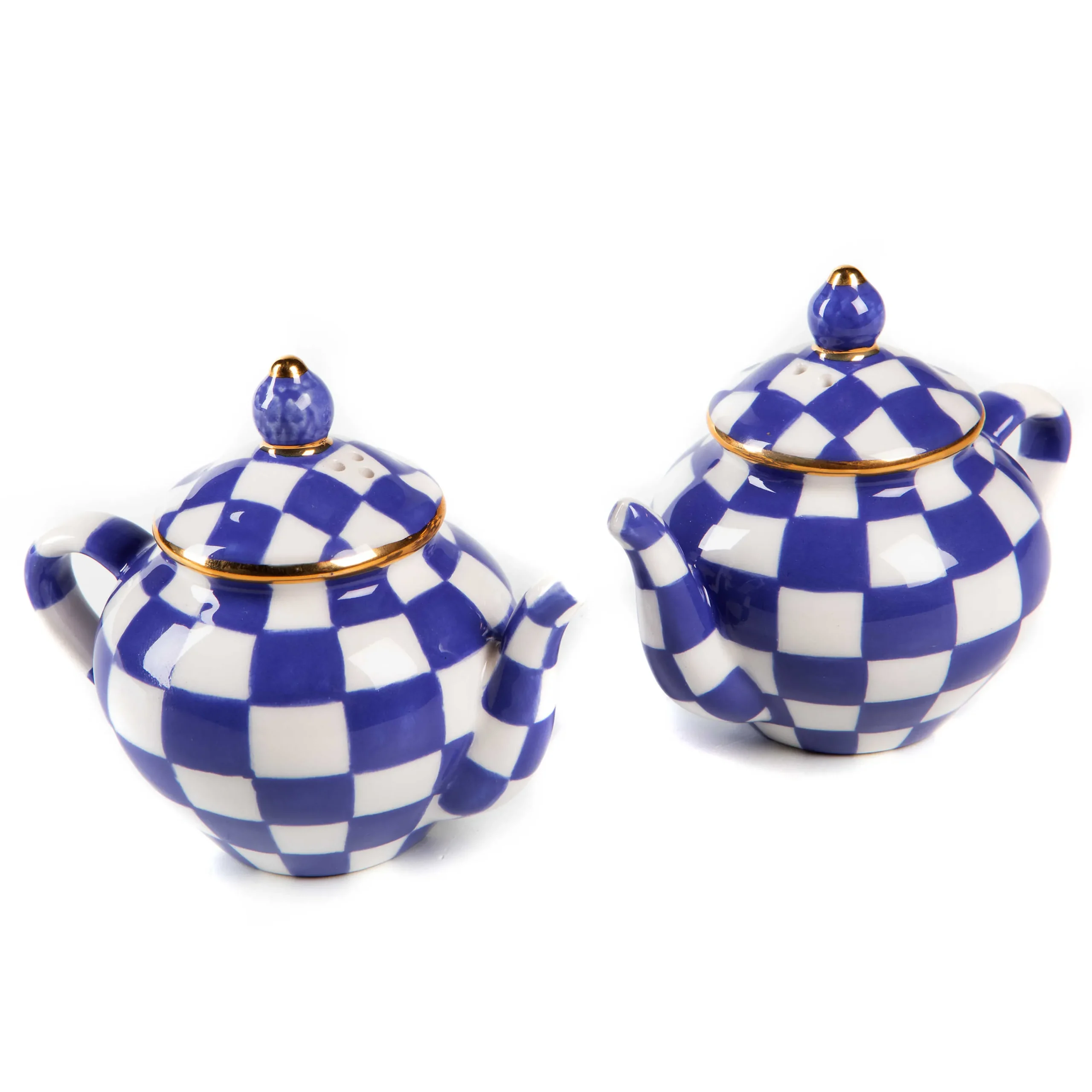 MacKenzie-Childs Royal Check Teapot Salt Pepper Set| Table Accessories|Serveware