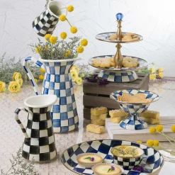 MacKenzie-Childs Royal Check Two Tier Sweet Stand| Bar Entertaining|Serveware