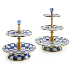 MacKenzie-Childs Royal Check Two Tier Sweet Stand| Bar Entertaining|Serveware