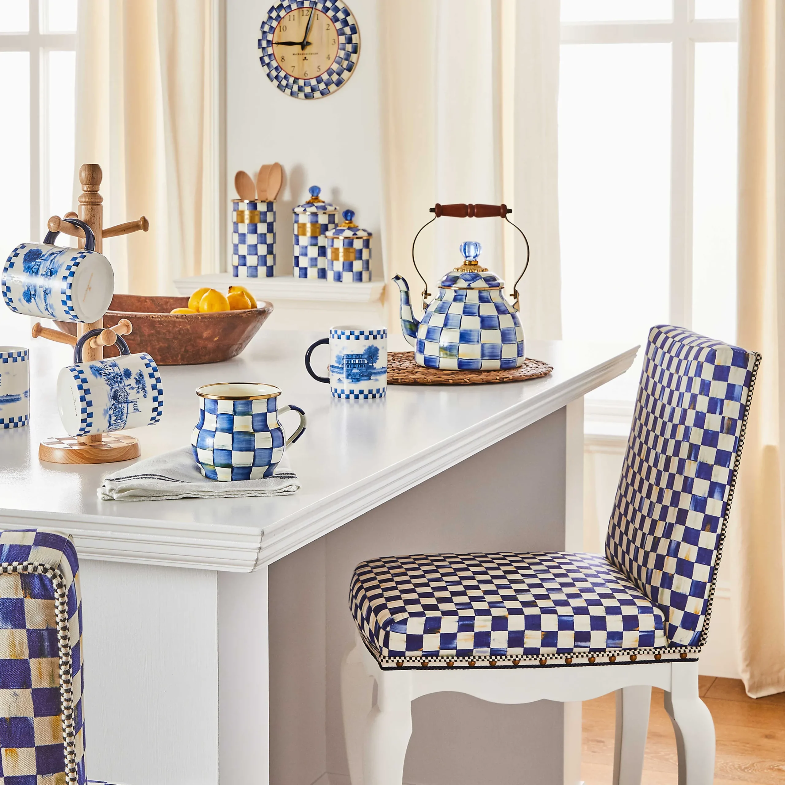 MacKenzie-Childs Royal Check Utensil Holder| Kitchen Storage & Organization