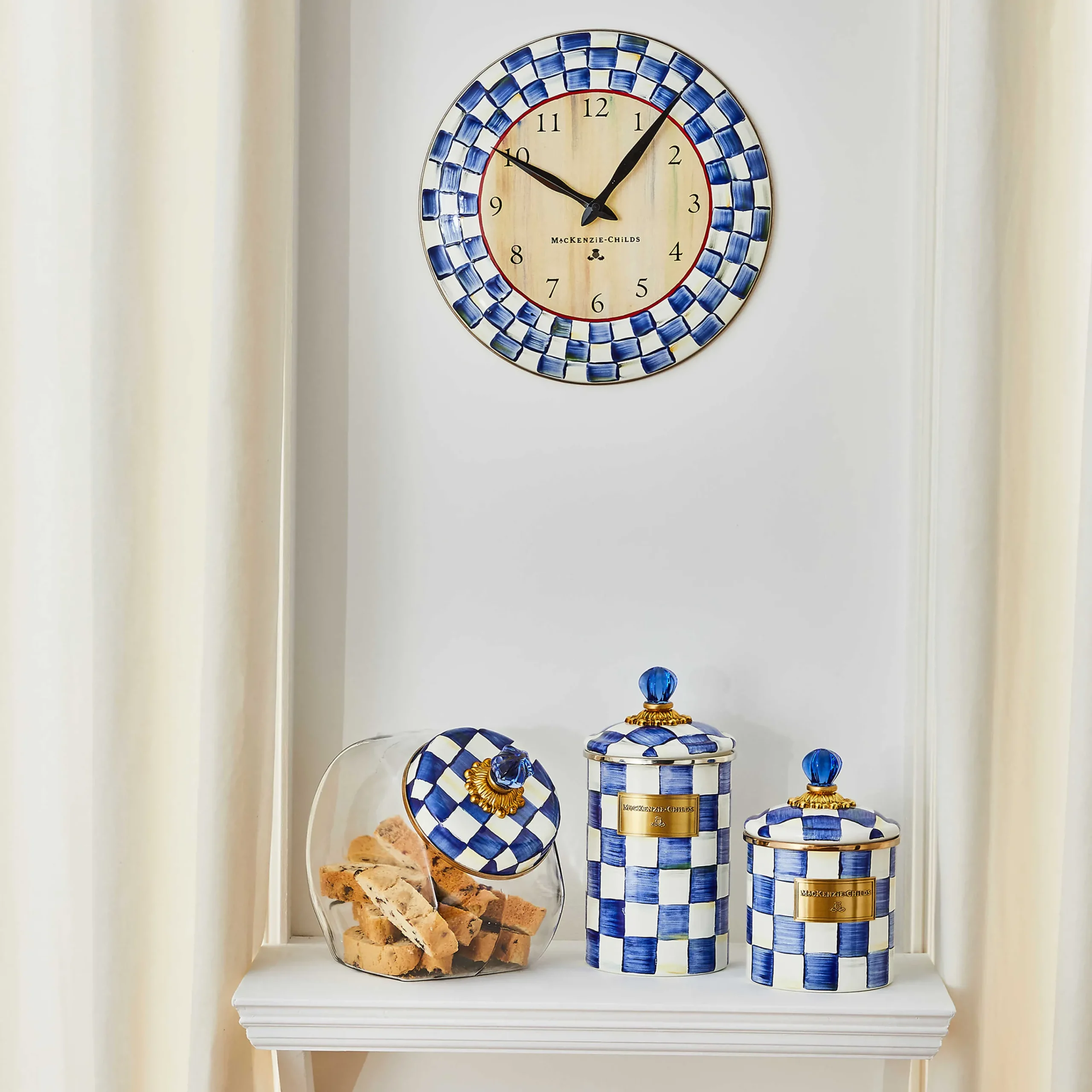 MacKenzie-Childs Royal Check Wall Clock| Room Accents