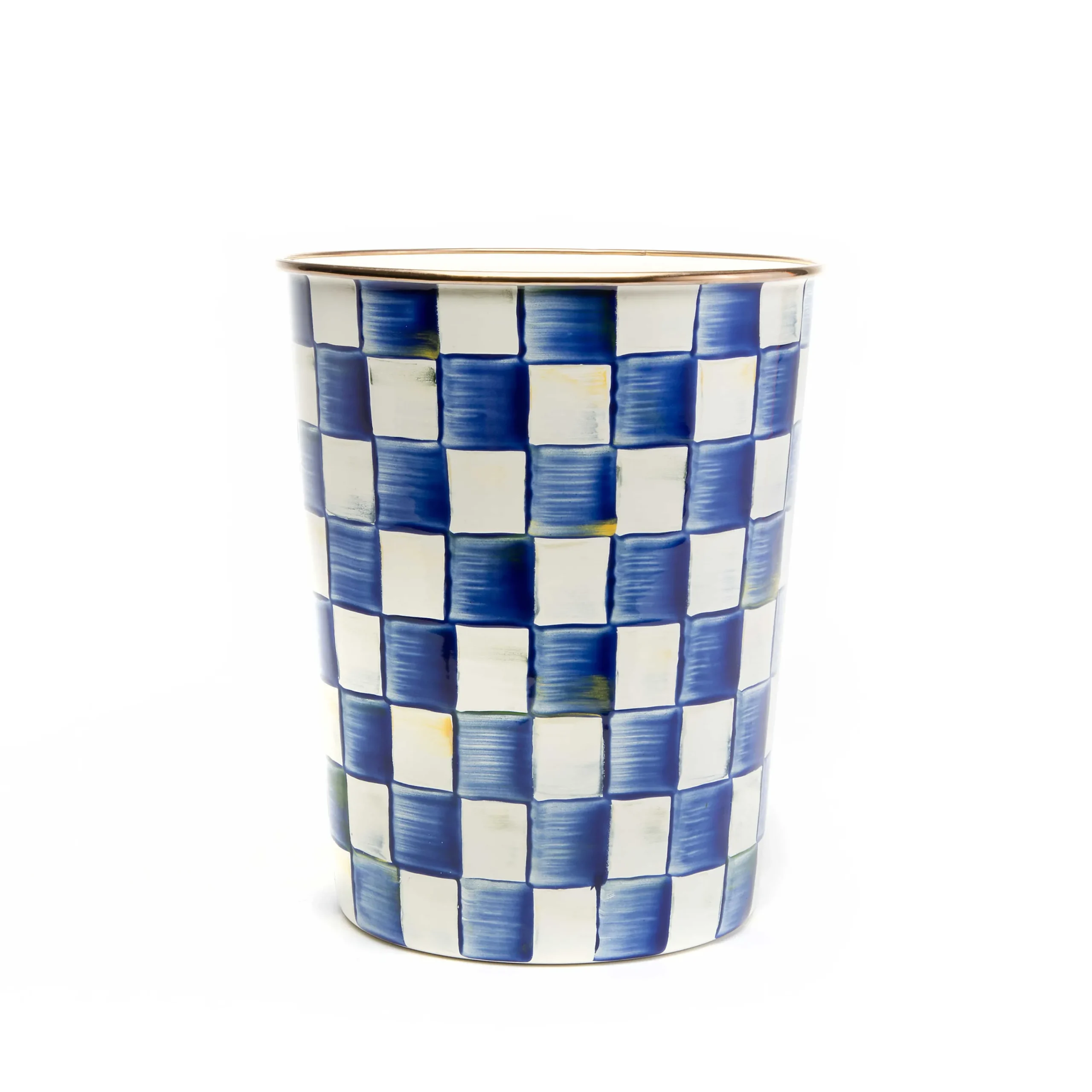 MacKenzie-Childs Royal Check Waste Bin| Bath & Bath Accessories|Room Accents