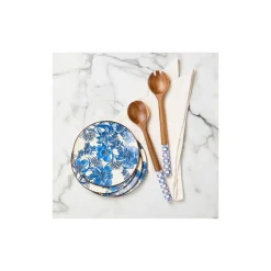 MacKenzie-Childs Royal Check Wood Salad Servers| Serveware