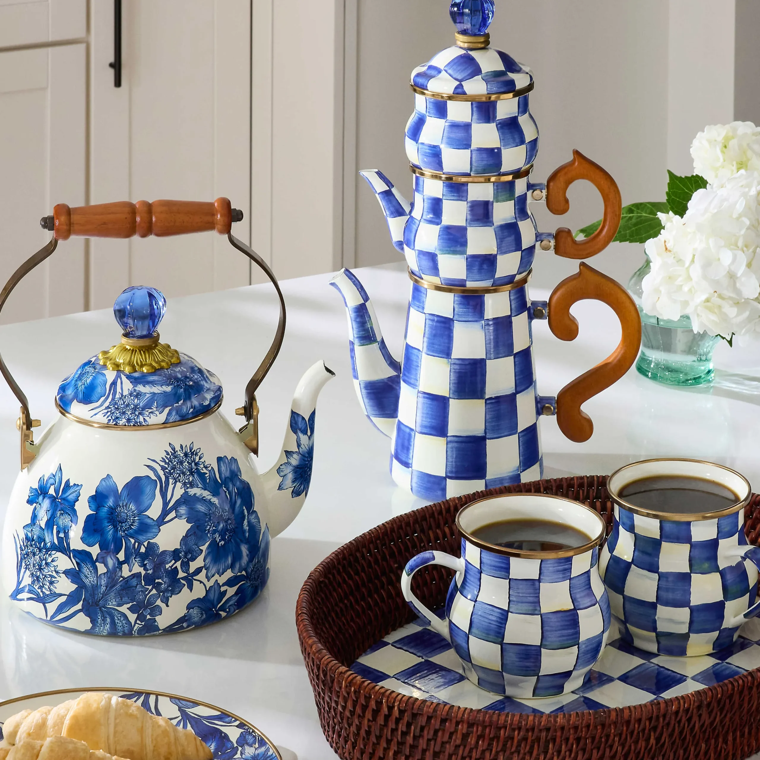MacKenzie-Childs Royal English Garden 2 Quart Tea Kettle| The Coffee Shop|Tea Kettles