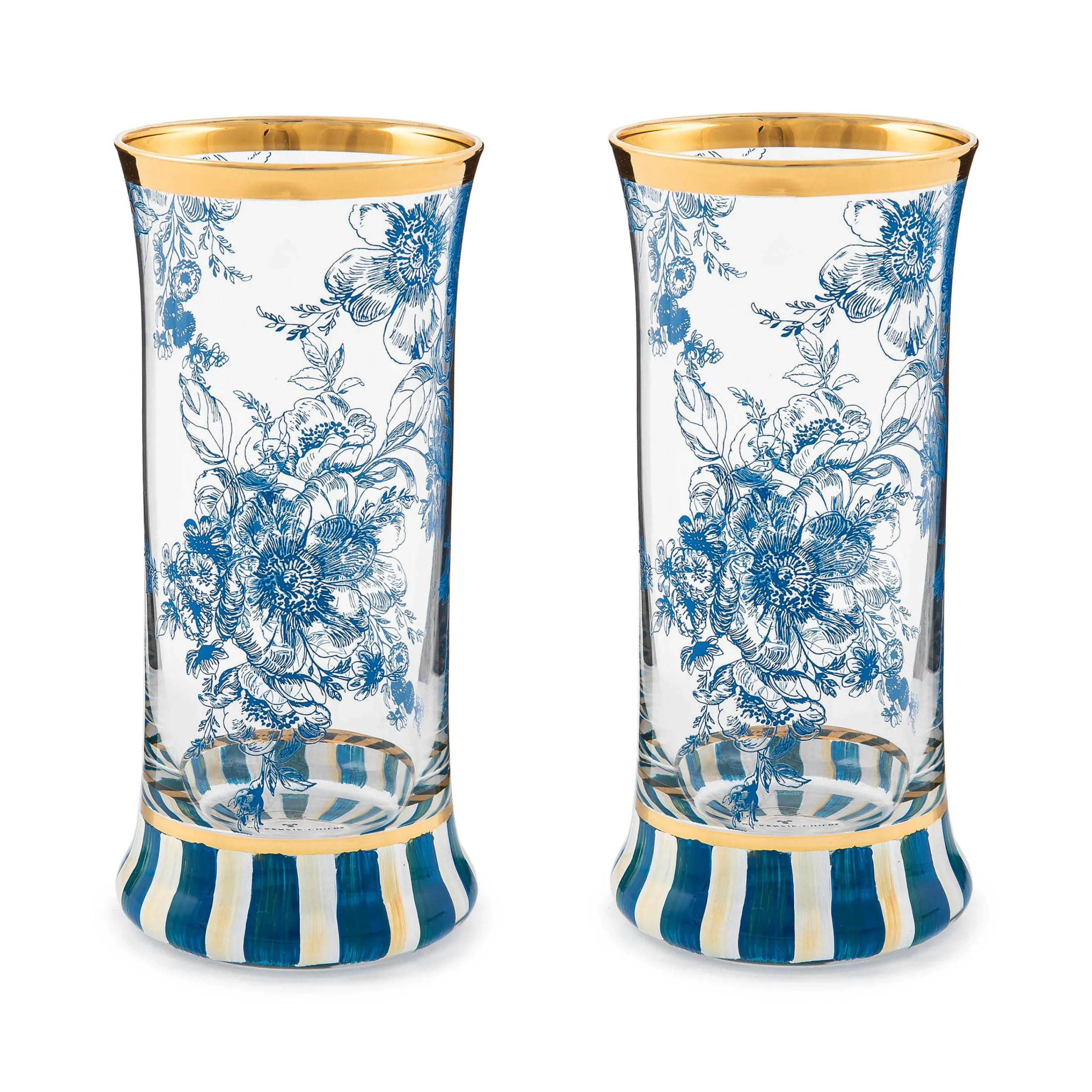MacKenzie-Childs Royal English Garden Highball Glass, Set of 2| Easter|Spring