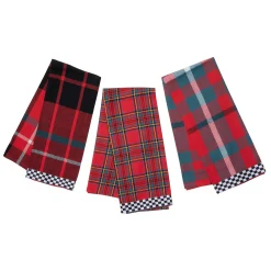MacKenzie-Childs Royal Stewart Woven Dish Towels, Set of 3| Holiday|Kitchen & Dining Sets
