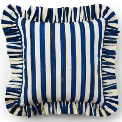 MacKenzie-Childs Royal Stripe Ruffle Throw Pillow| Pillows, Throws, & Cushions