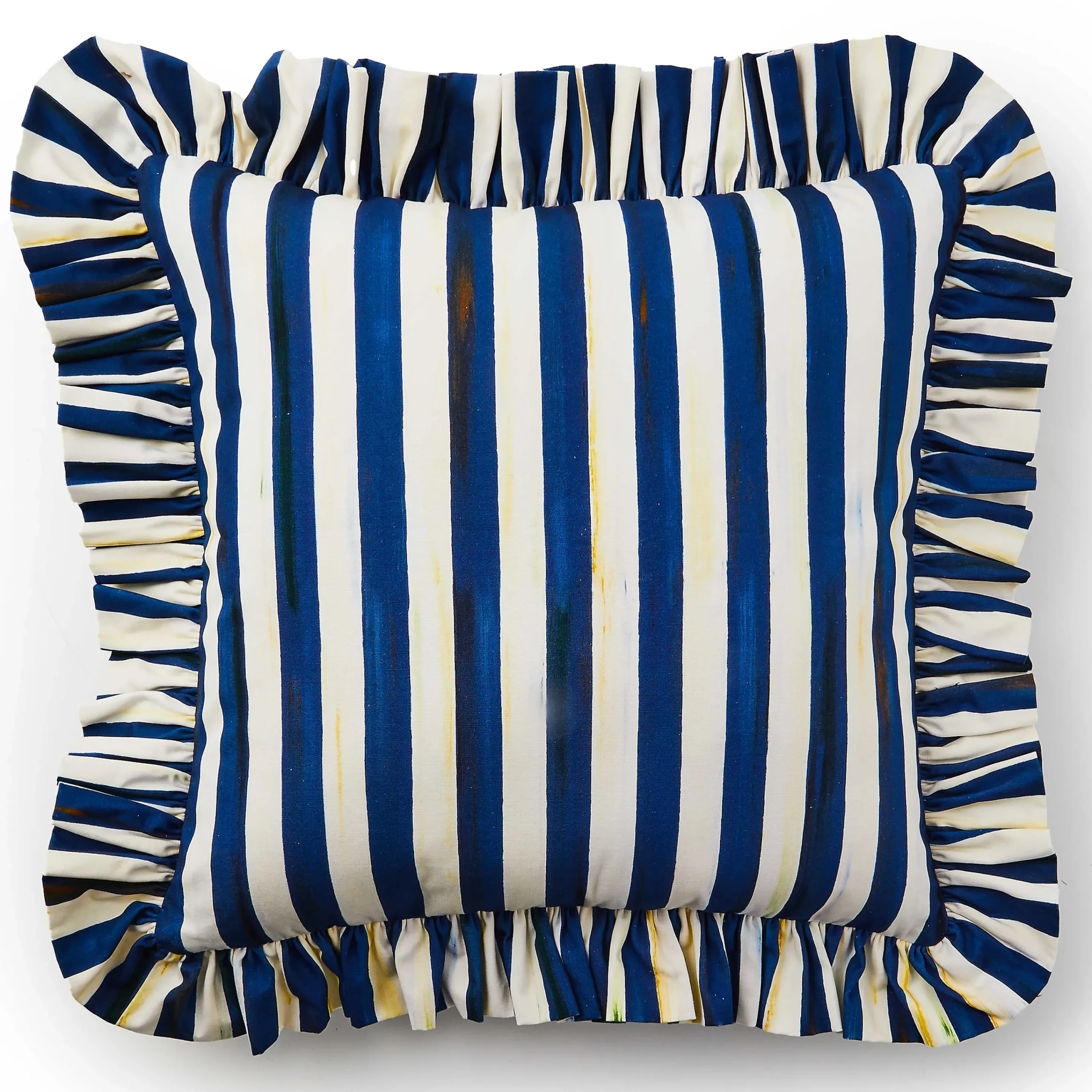 MacKenzie-Childs Royal Stripe Ruffle Throw Pillow| Pillows, Throws, & Cushions