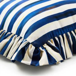 MacKenzie-Childs Royal Stripe Ruffle Throw Pillow| Pillows, Throws, & Cushions