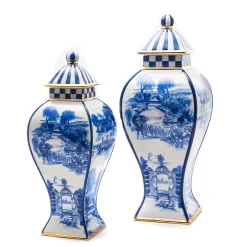 MacKenzie-Childs Royal Toile Large Ginger Jar| Kitchen Storage & Organization