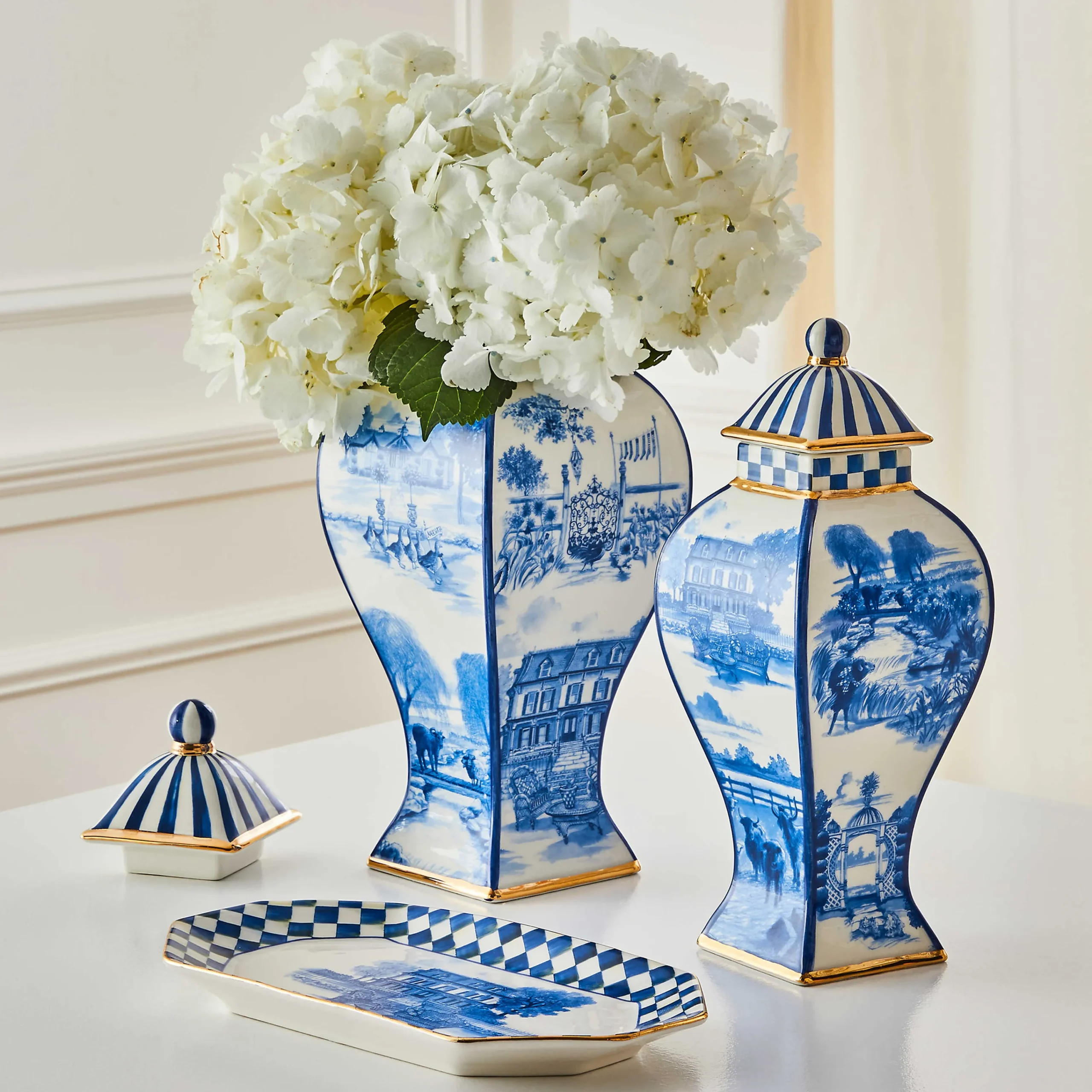 MacKenzie-Childs Royal Toile Large Ginger Jar| Kitchen Storage & Organization