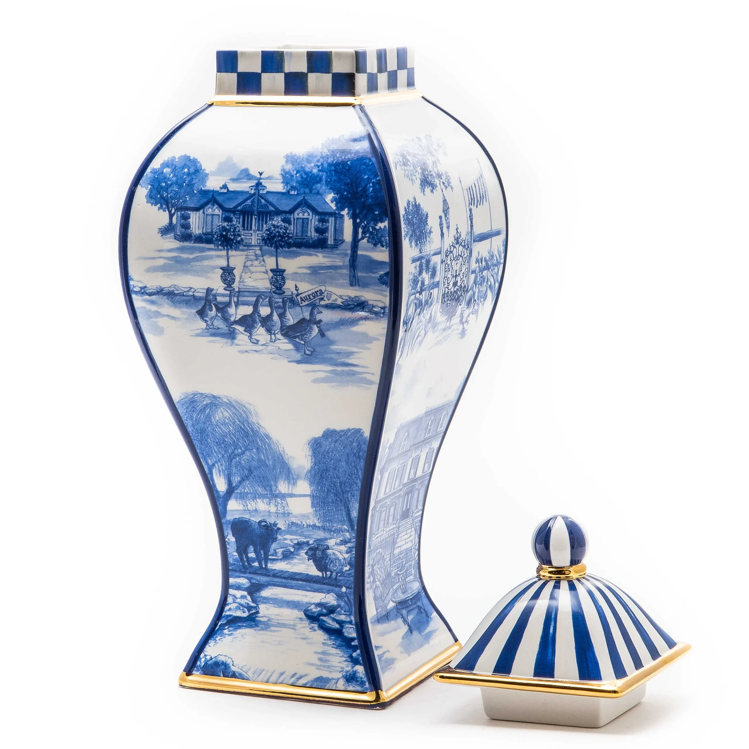 MacKenzie-Childs Royal Toile Large Ginger Jar| Kitchen Storage & Organization