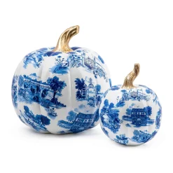 MacKenzie-Childs Royal Toile Large Pumpkin| Pumpkins|The Halloween Shop
