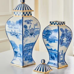 MacKenzie-Childs Royal Toile Small Ginger Jar| Kitchen Storage & Organization