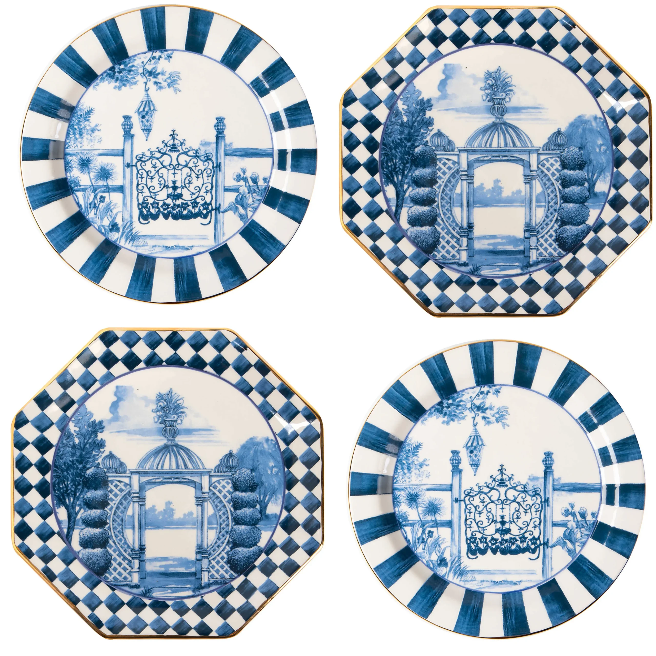 MacKenzie-Childs Royal Toile Small Plates, Set of 4| Serveware|Dinnerware & Flatware