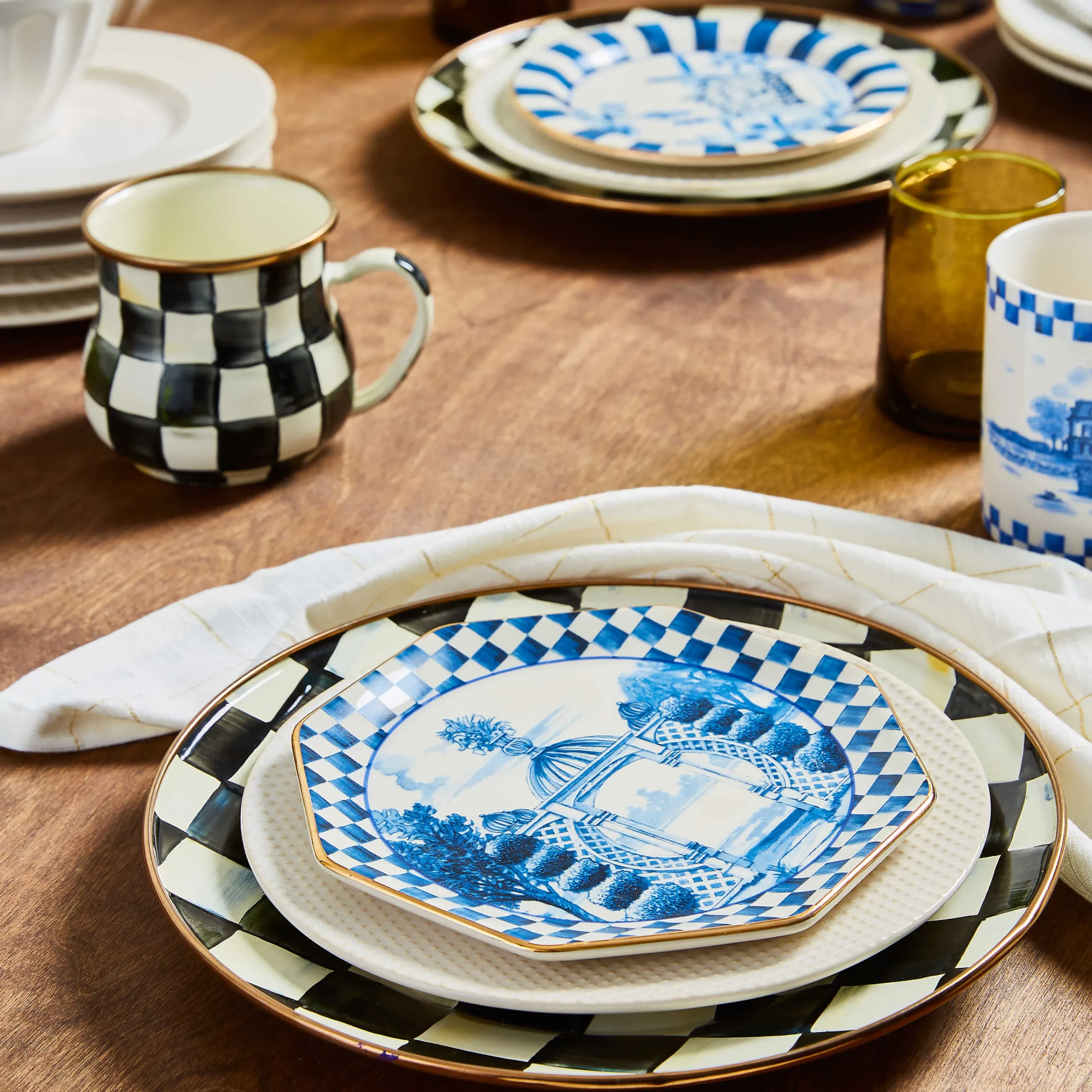 MacKenzie-Childs Royal Toile Small Plates, Set of 4| Serveware|Dinnerware & Flatware