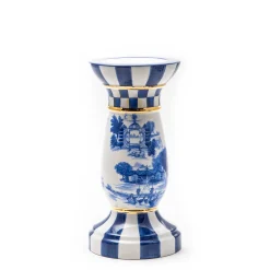 MacKenzie-Childs Royal Toile Tall Pillar Candle Holder| Room Accents|Table Accessories