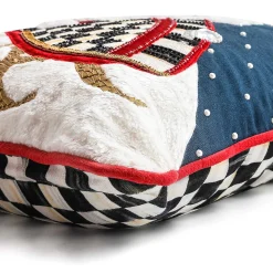 MacKenzie-Childs Santa Snowmobile Throw Pillow| Holiday|Pillows, Throws, & Cushions