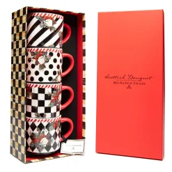 MacKenzie-Childs Scottish Bouquet Stacking Mugs - Set of 4| Holiday|Drinkware
