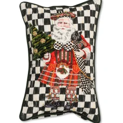 MacKenzie-Childs Scottish Santa Vertical Lumbar Pillow| Holiday|Pillows, Throws, & Cushions