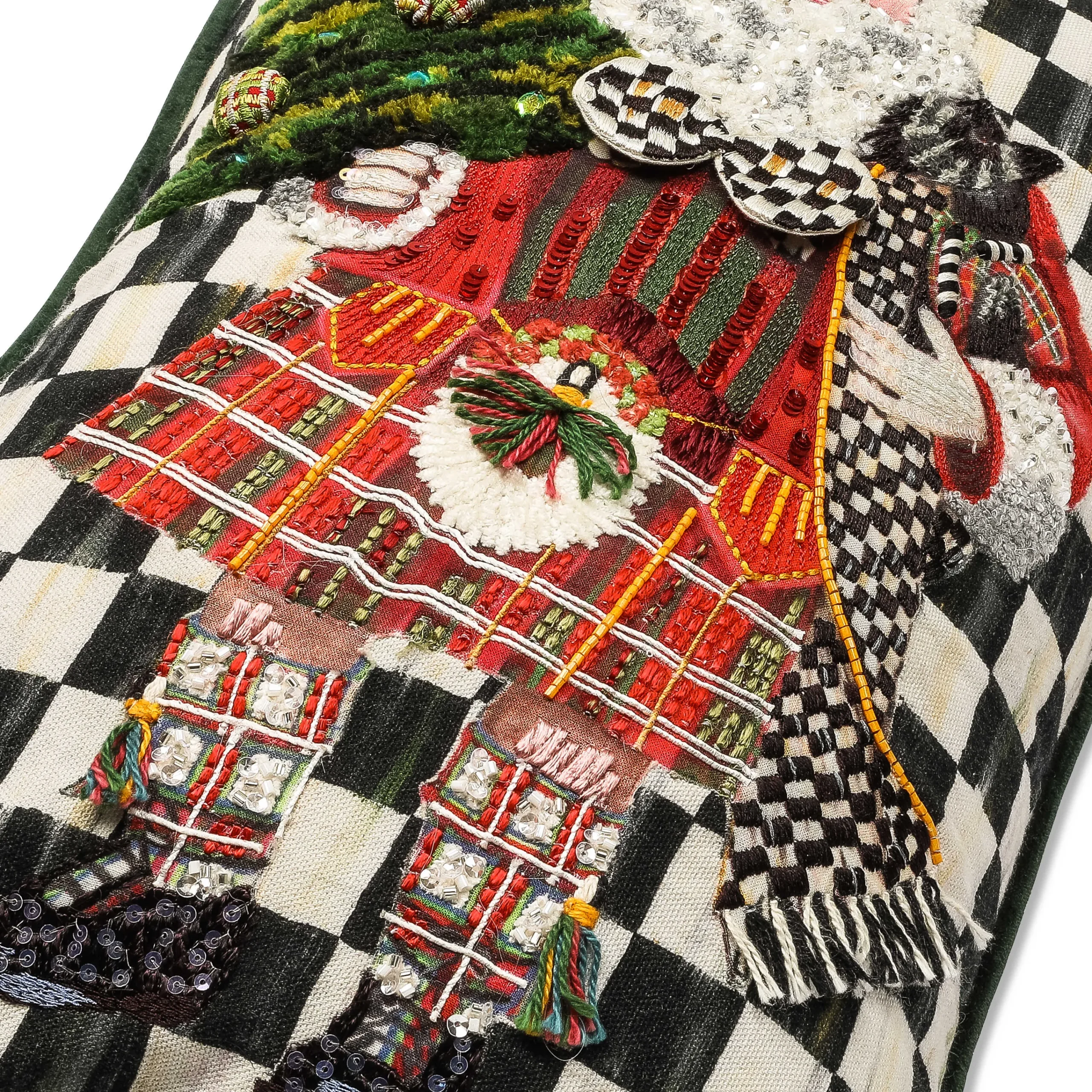 MacKenzie-Childs Scottish Santa Vertical Lumbar Pillow| Holiday|Pillows, Throws, & Cushions