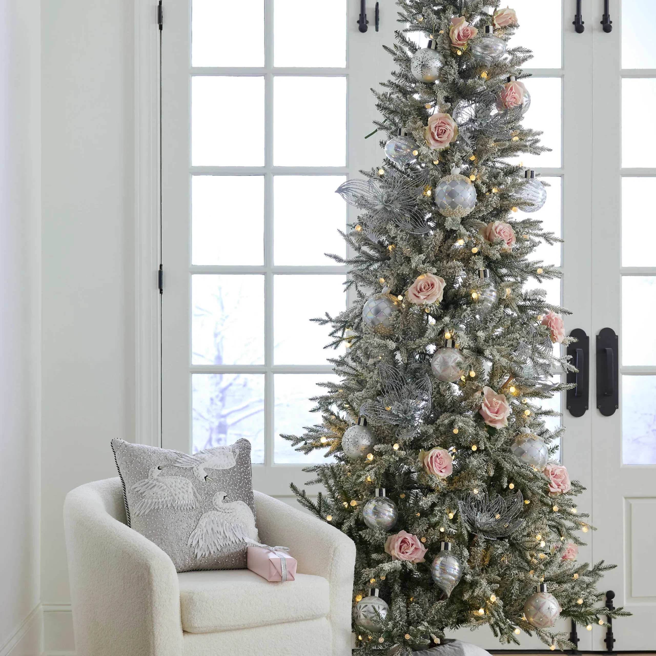 MacKenzie-Childs Silver Mercury Glass Assorted Ornaments, Set of 6| Holiday