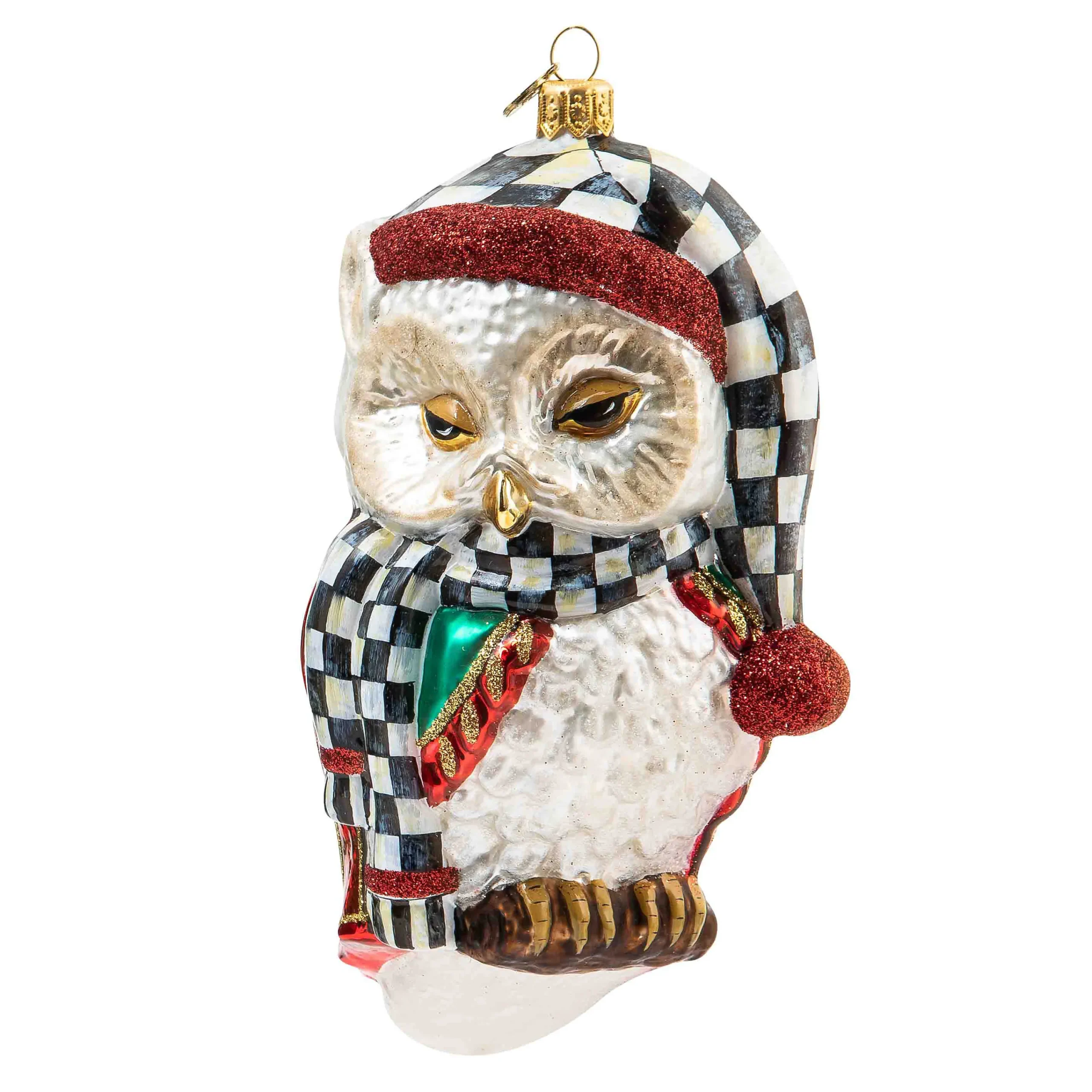 MacKenzie-Childs Sleepy Owl Glass Ornament| Holiday