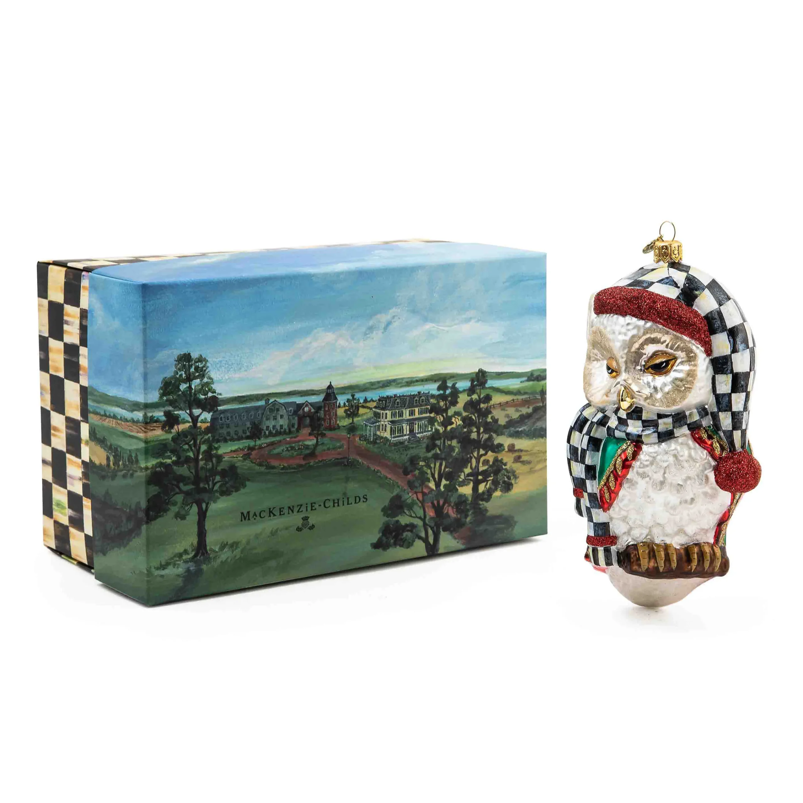MacKenzie-Childs Sleepy Owl Glass Ornament| Holiday