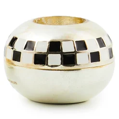 MacKenzie-Childs Small Sphere Check Candle Holders, Set of 2| Candles & Fragrances|Room Accents
