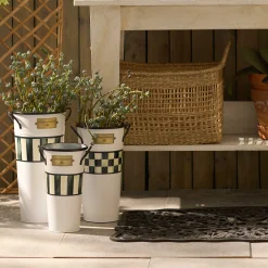 MacKenzie-Childs Spectator Galvanized Flower Buckets, Set of 3| Spring|Outdoor