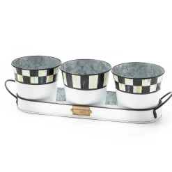 MacKenzie-Childs Spectator Galvanized Herb Pots, Set of 3| Spring|The Fall Shop