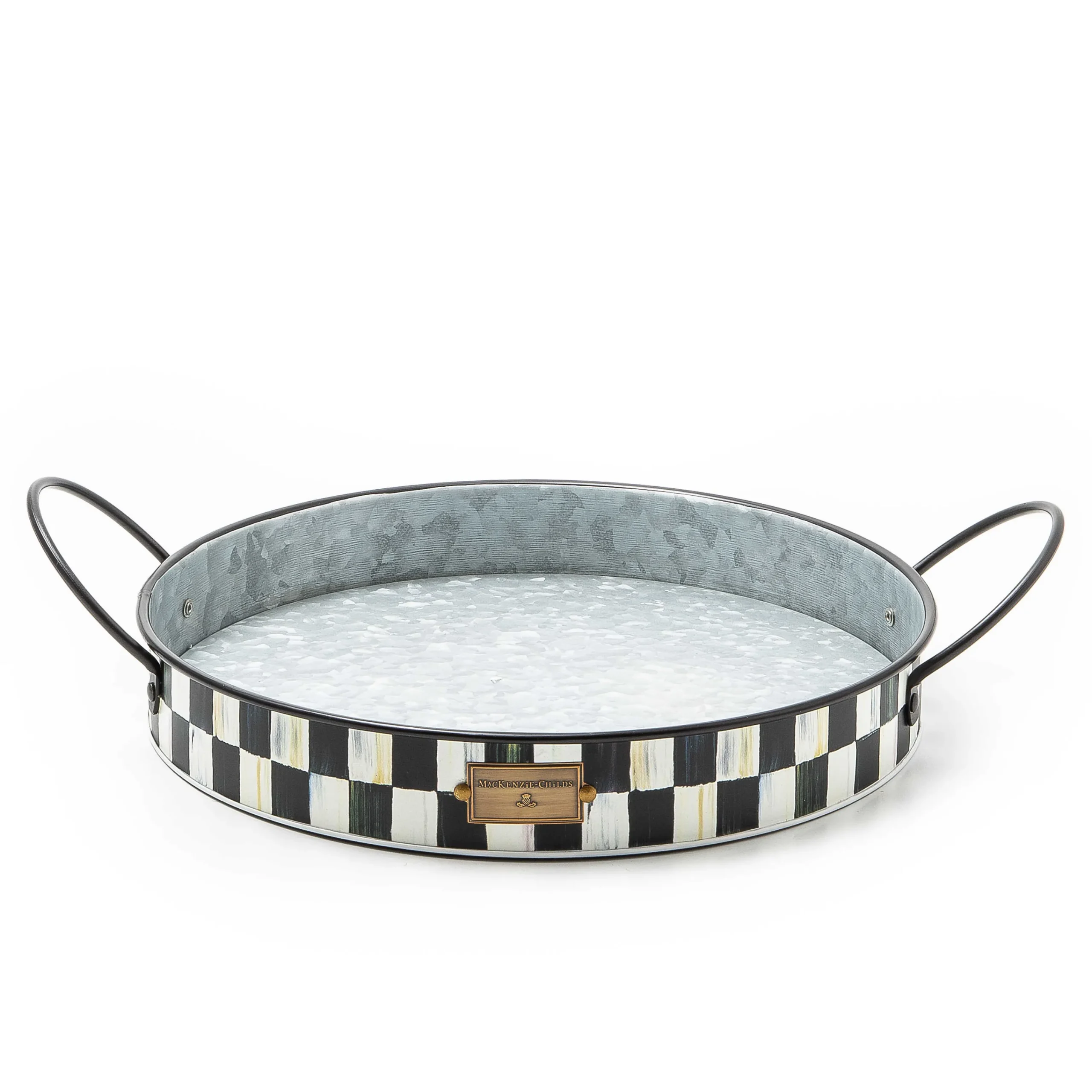 MacKenzie-Childs Spectator Galvanized Serving Trays, Set of 2| Bar Entertaining|Serveware