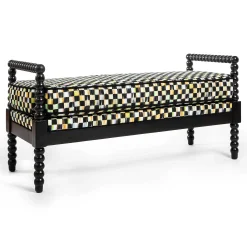 MacKenzie-Childs Spindle Check Outdoor Bench| Outdoor|Spring