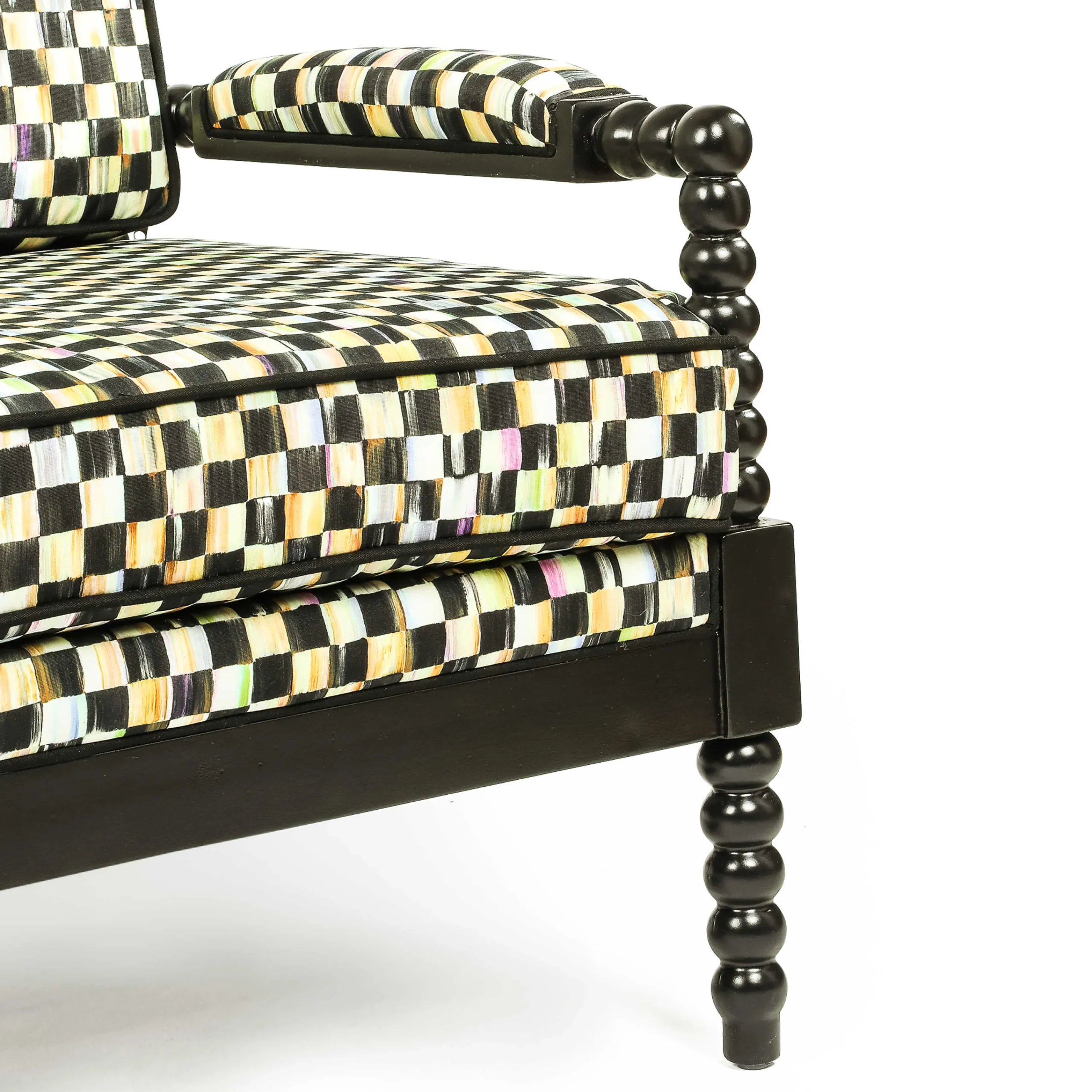 MacKenzie-Childs Spindle Check Outdoor Loveseat| Outdoor|Spring