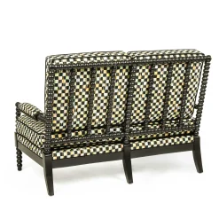 MacKenzie-Childs Spindle Check Outdoor Loveseat| Outdoor|Spring