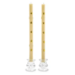 MacKenzie-Childs Stars Gold Dinner Candles, Set of 2| Holiday|Candles & Fragrances