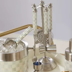 MacKenzie-Childs Sterling Check 3260 Bar Tool Set| Kitchen & Dining Sets|Fall Entertaining