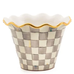 MacKenzie-Childs Sterling Check 8 Ceramic Garden Pot| Spring|The Fall Shop