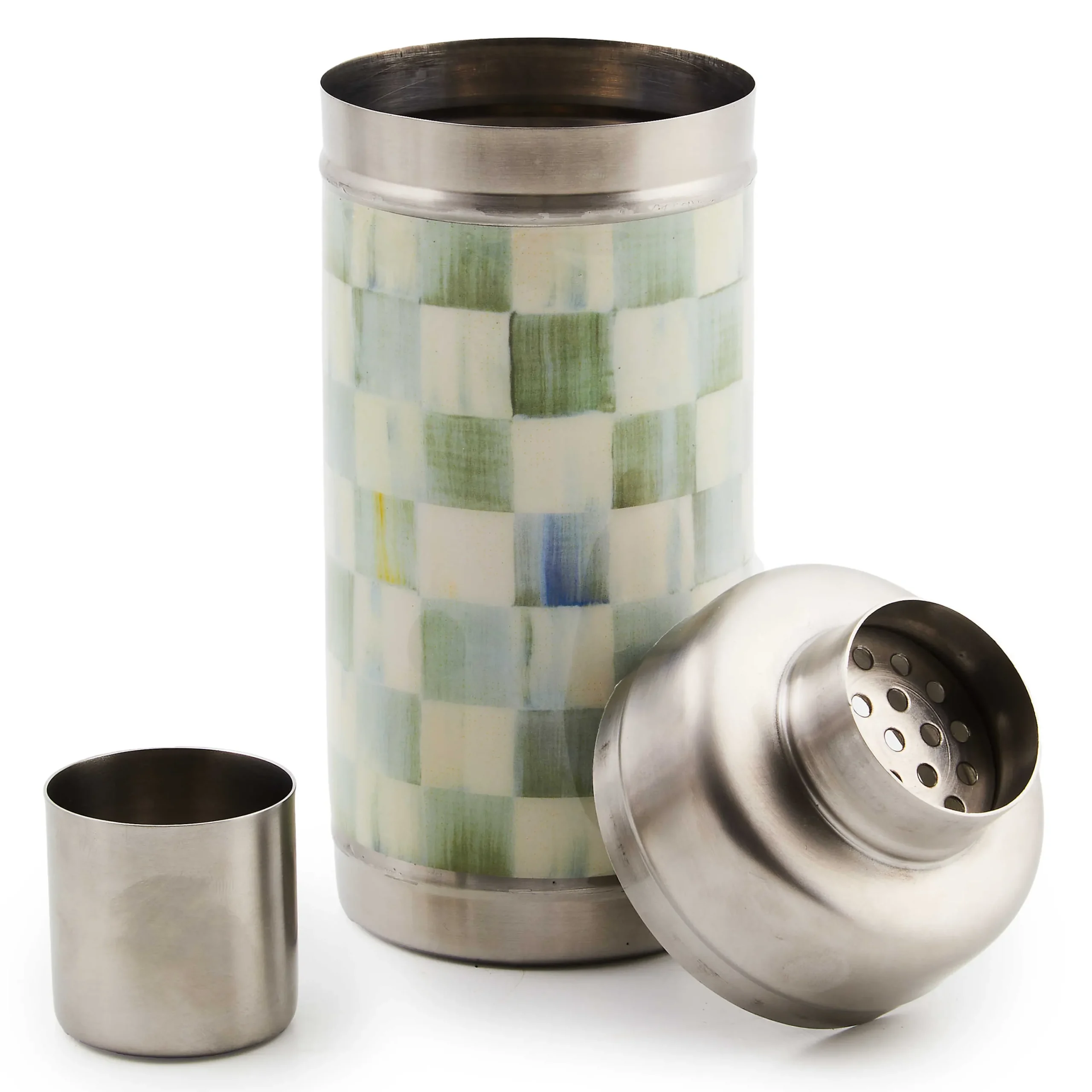 MacKenzie-Childs Sterling Check 3260 Cocktail Shaker| Fall Entertaining|Bar Entertaining