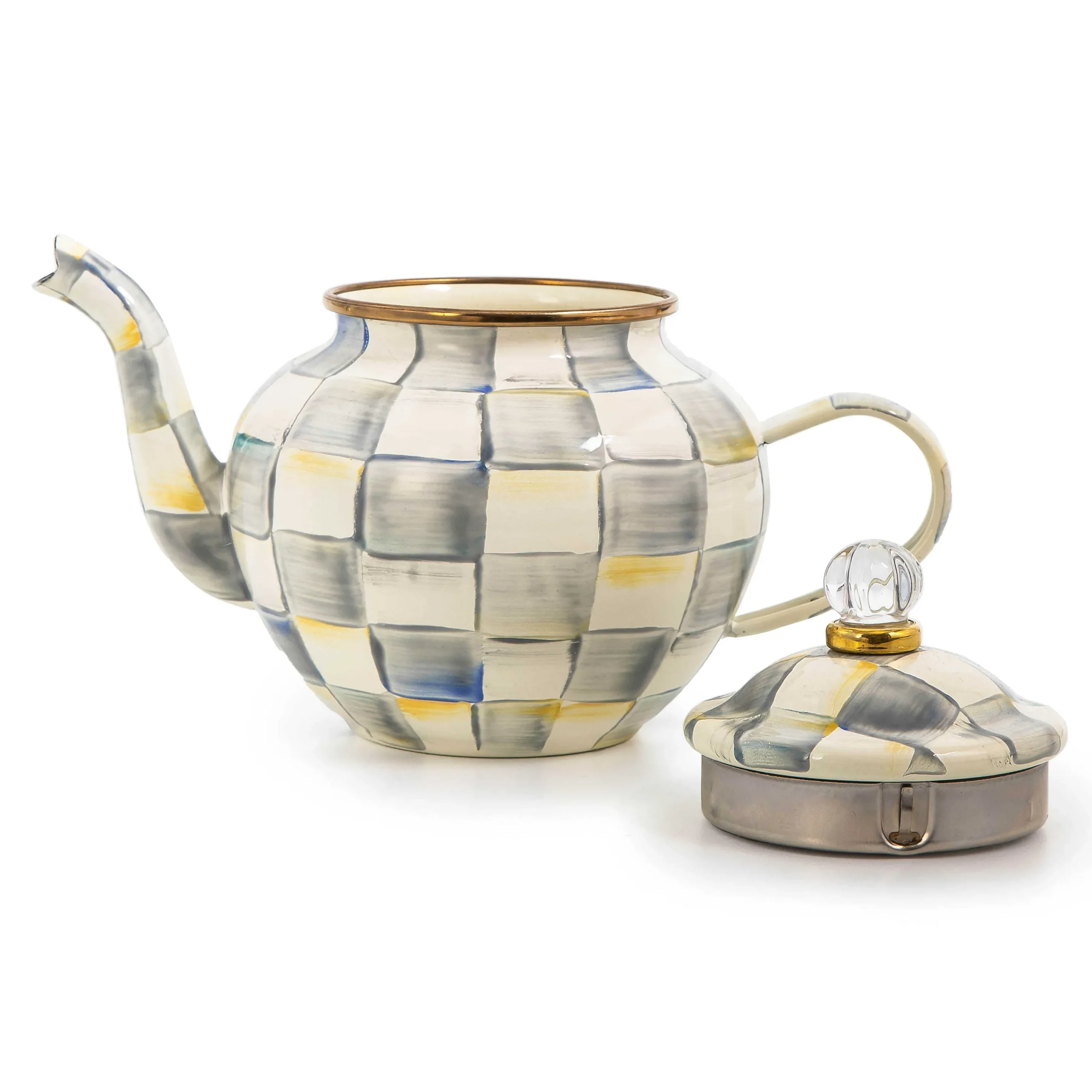 MacKenzie-Childs Sterling Check 4 Cup Teapot| The Coffee Shop|Tea Kettles